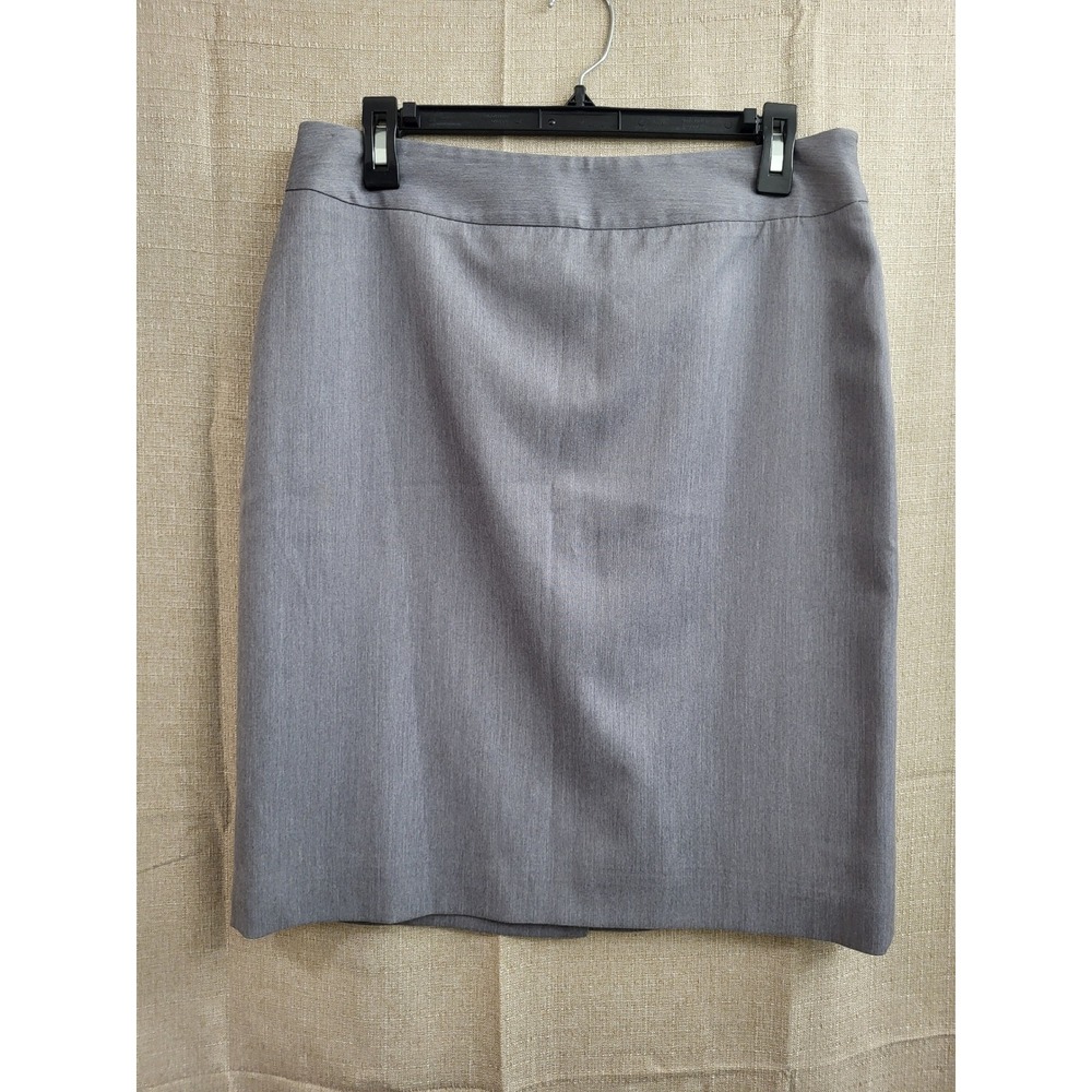 Anne Klein Grey Pencil Skirt Size 8 Professional Lined Stretch Knee Length